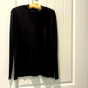 Anne Klein dressy sheer mock turtleneck blouse! Large